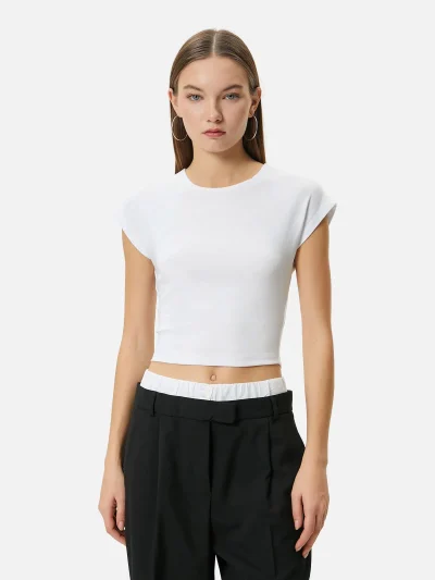 Slim Fit Basic Unpatterned T-shirt